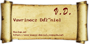 Vavrinecz Dániel névjegykártya